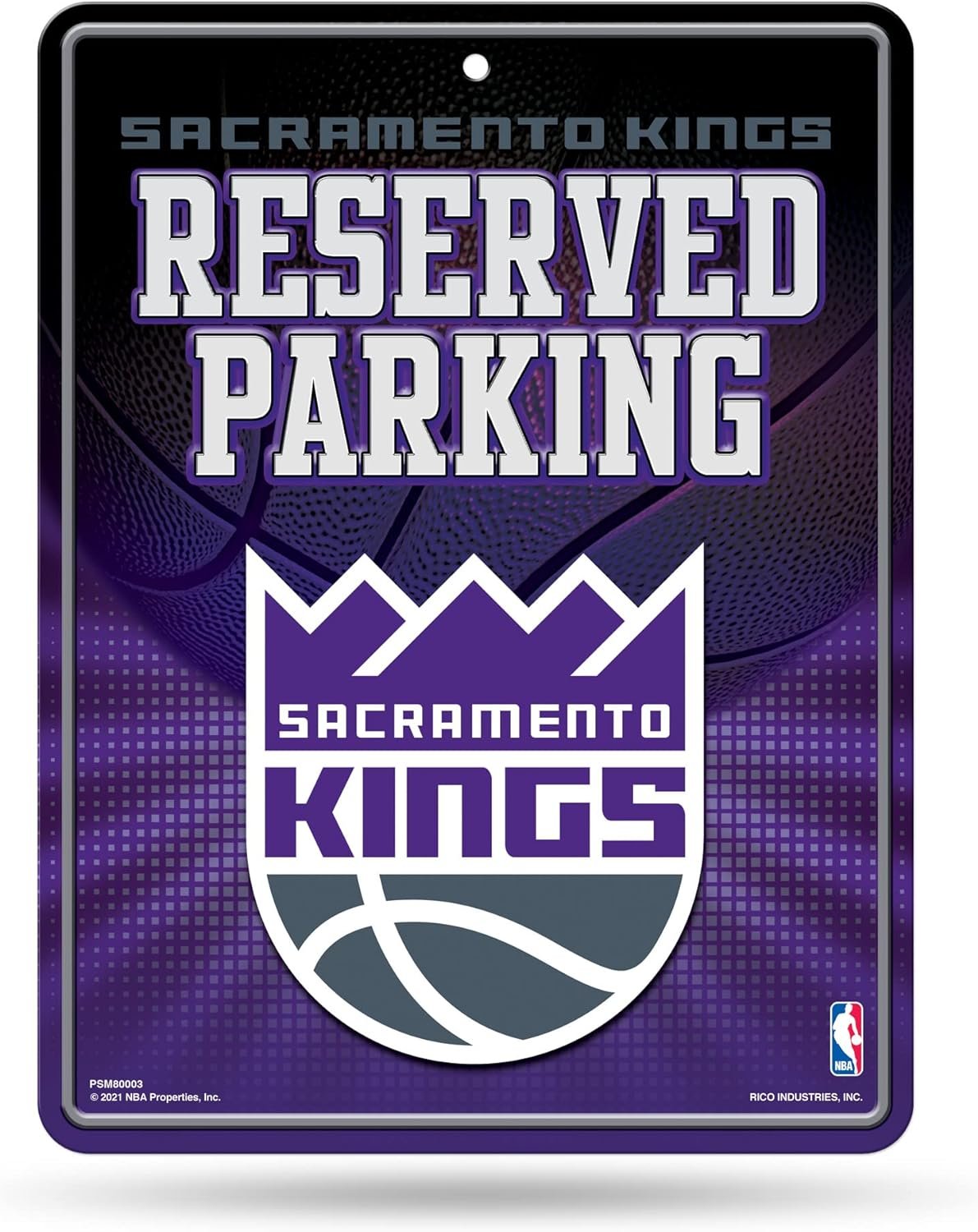 Sacramento Kings Metal Wall Parking Sign, 8.5x11 Inch, PV, Great for Man Cave, Bed Room, Office, Home Decor