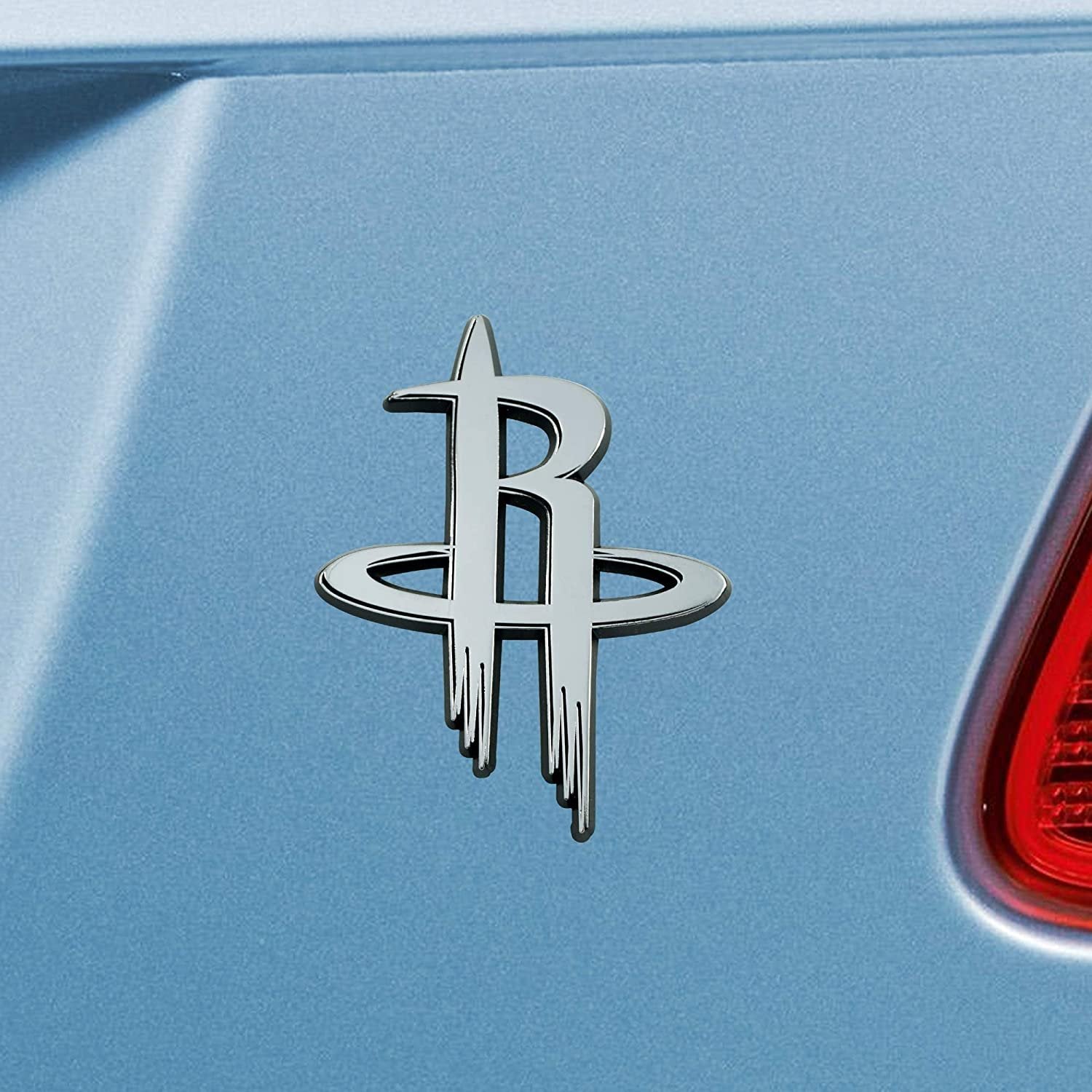 Houston Rockets Solid Metal Raised Auto Emblem Decal Adhesive Backing
