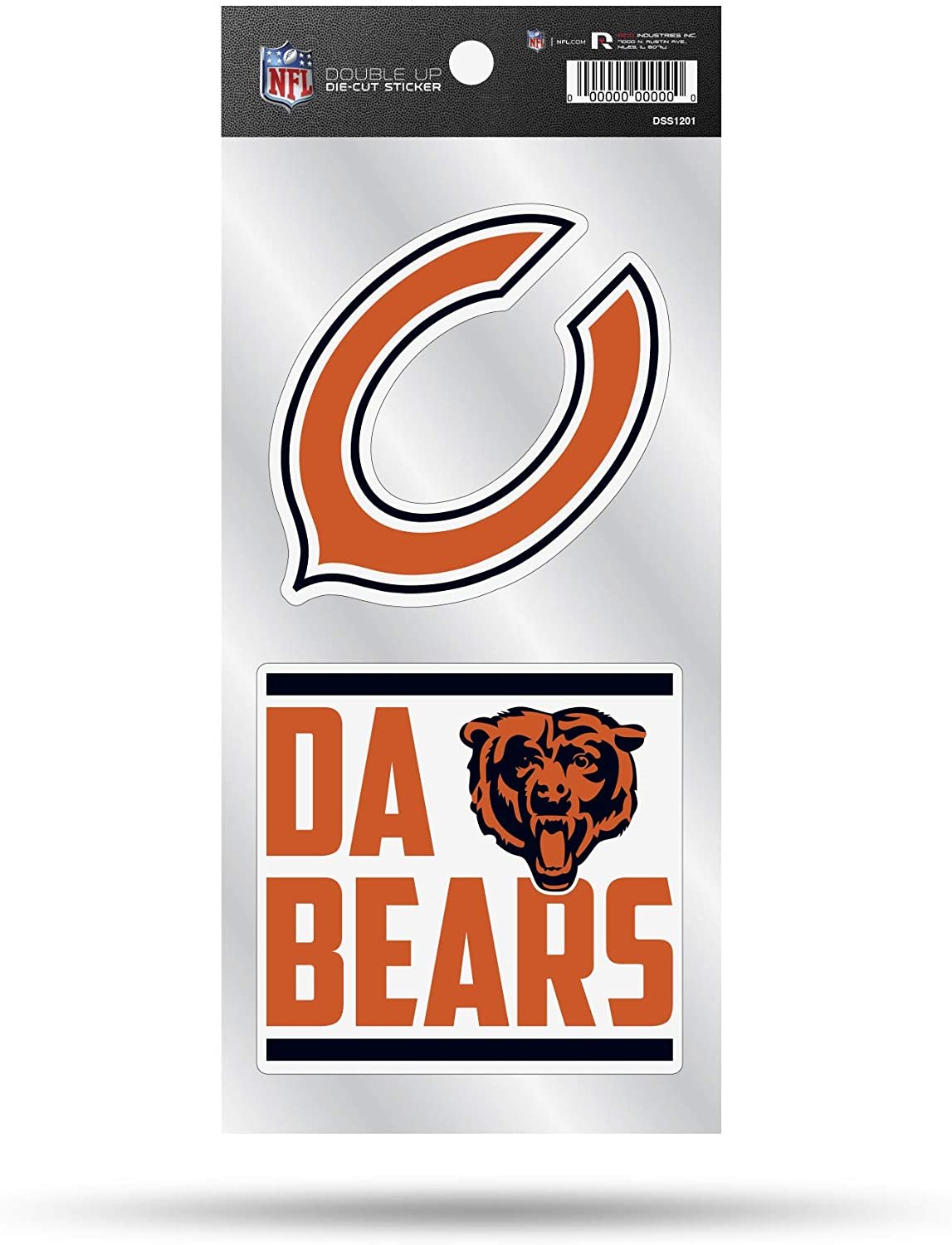 Chicago Bears Double Up Die Cut 2-Piece Sticker Sheet