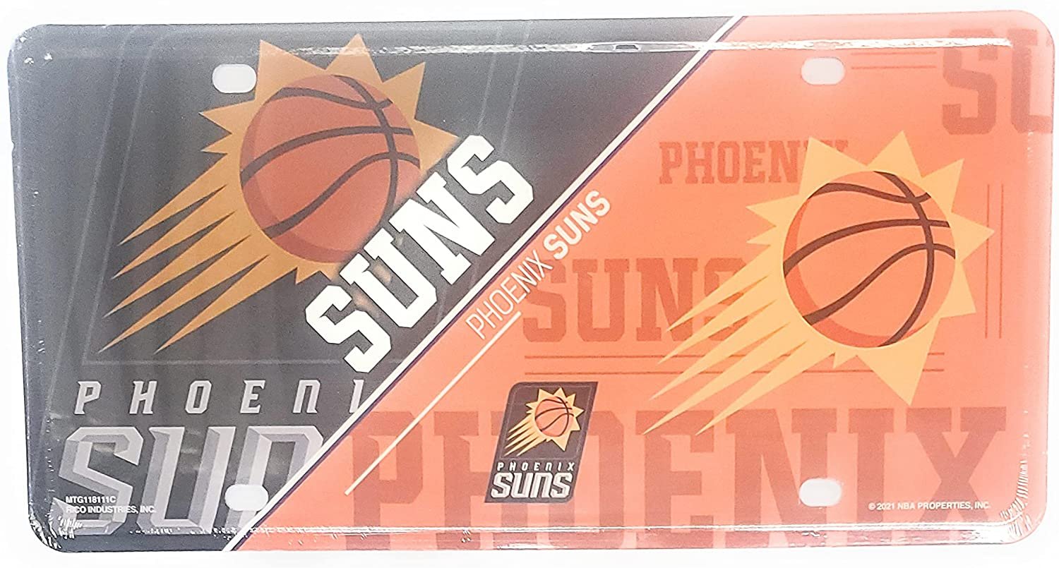 Phoenix Suns Metal Auto Tag License Plate, Split Design, 6x12 Inch