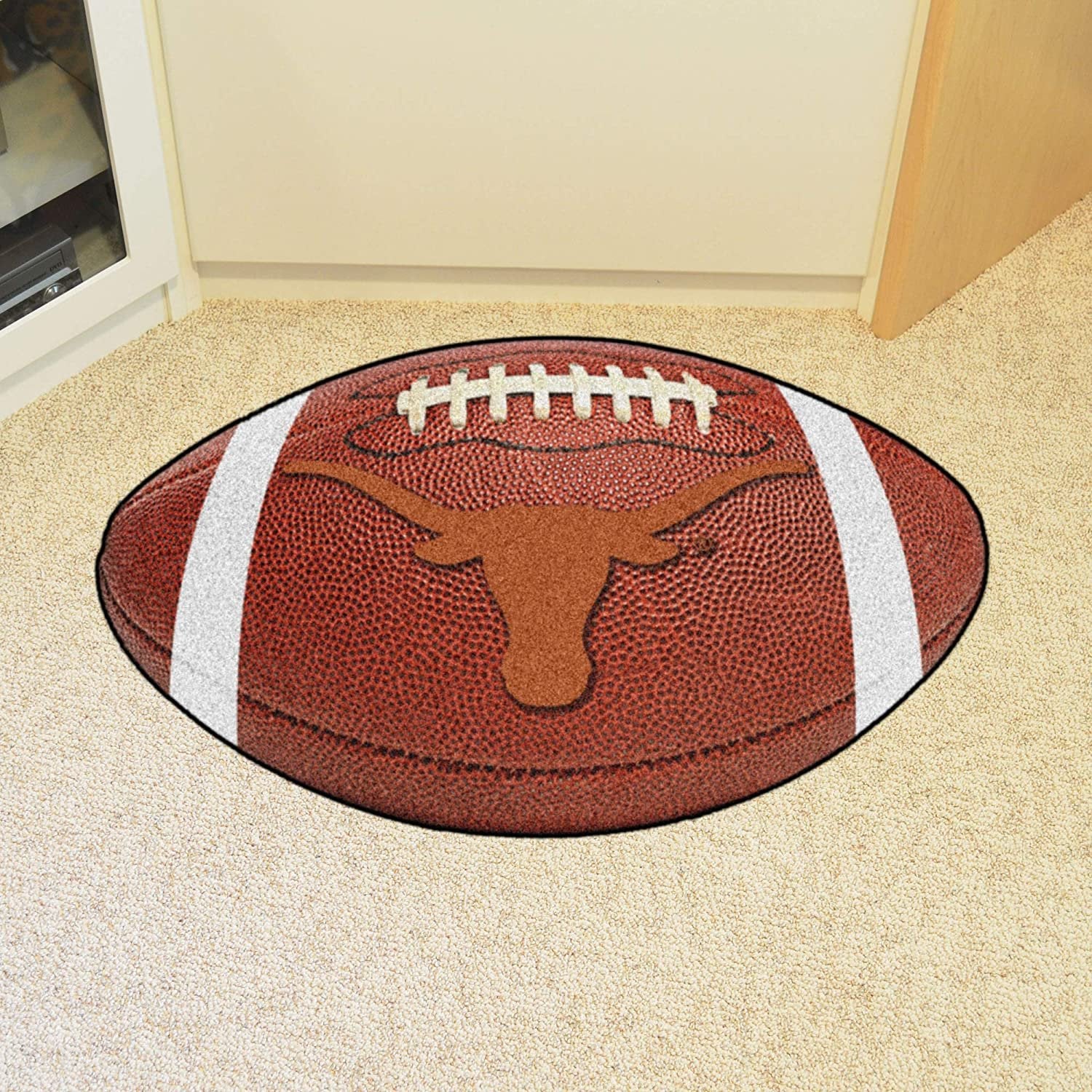 University of Texas Longhorns Floor Mat Area Rug, 20x32 Inch, Non-Skid Backing, Football Design