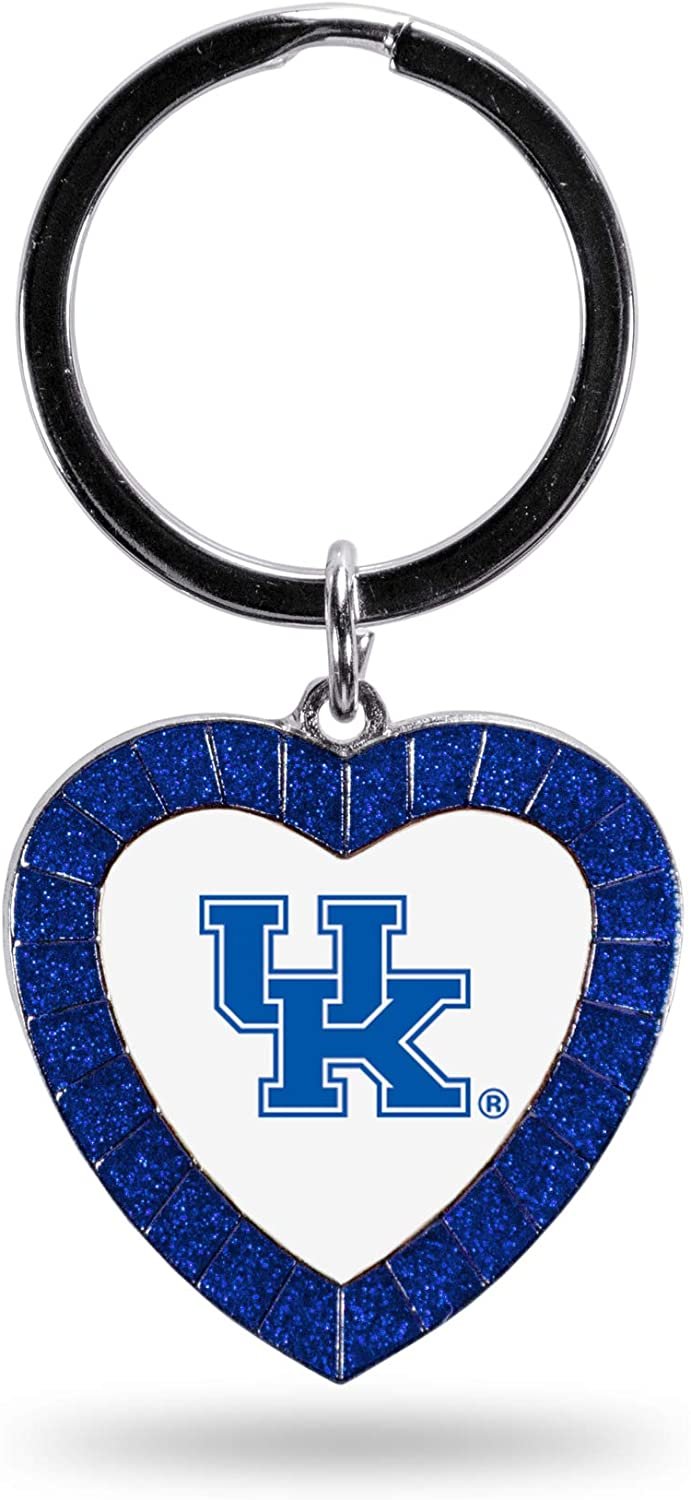 NCAA Kentucky Wildcats NCAA Rhinestone Heart Colored Keychain, Royal, 3-inches in length