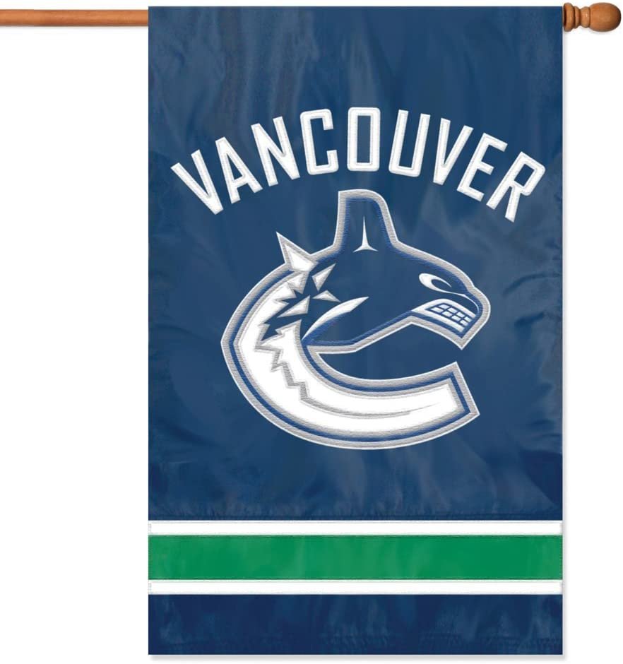 Vancouver Canucks Banner Flag Embroidered Premium 2-sided 28x44 Outdoor Football