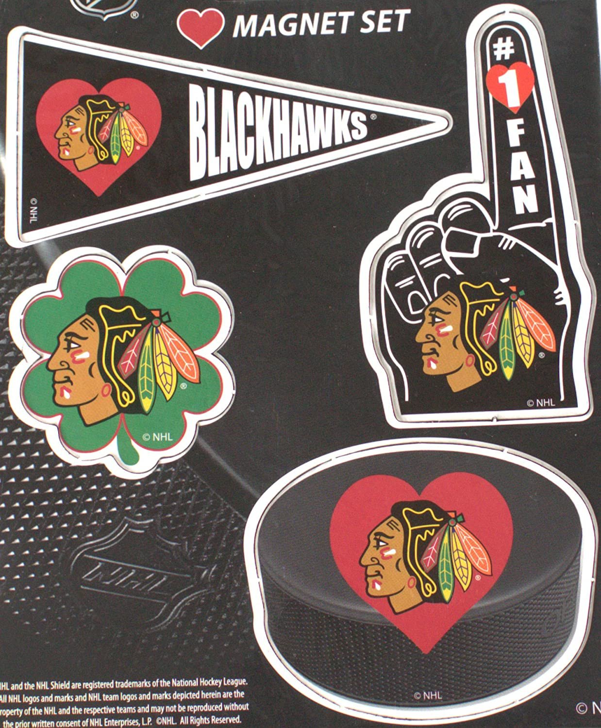 Aminco Chicago Blackhawks 4 Piece Magnet Set