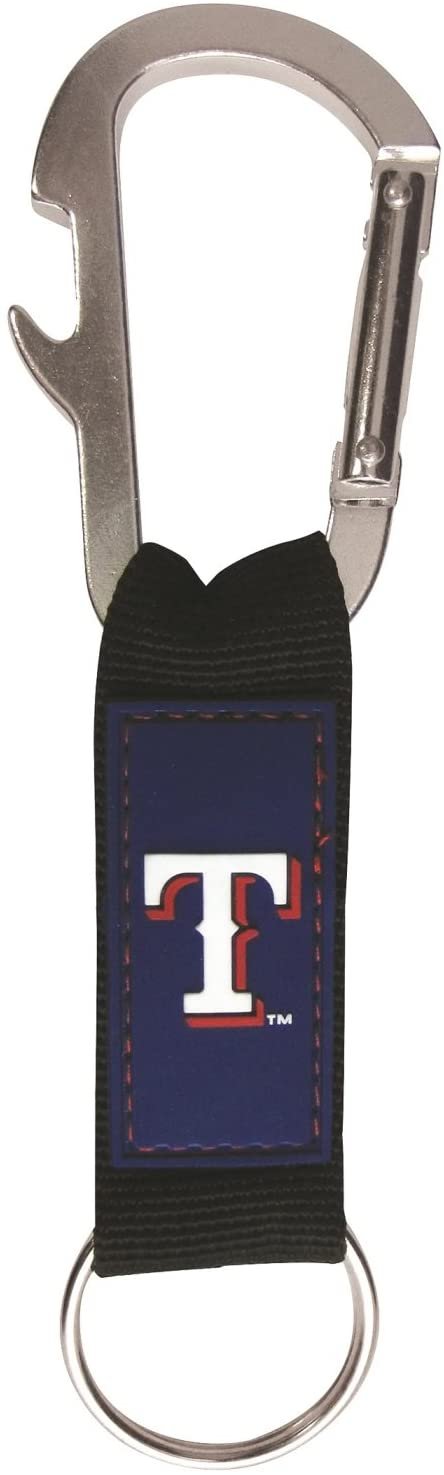 Texas Rangers Premium Carabiner Clip Keychain Bottle Opener Combo
