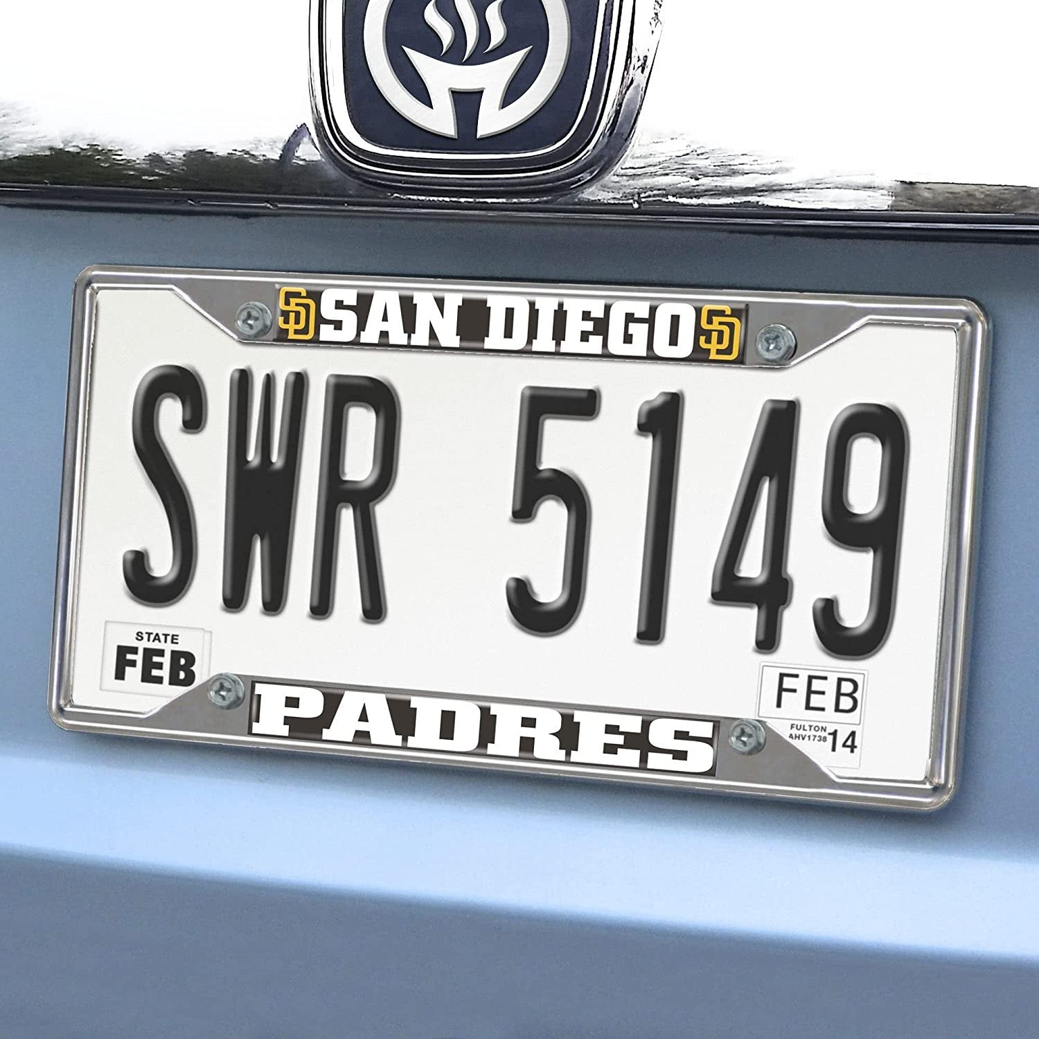 San Diego Padres Metal License Plate Frame Tag Cover Chrome 6x12 Inch