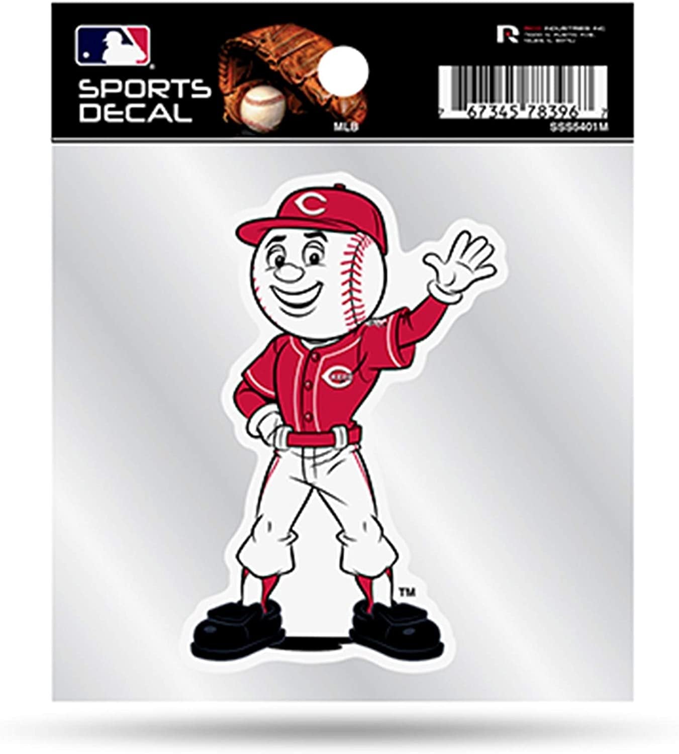 Cincinnati Reds Mascot Logo Premium 4x4 Decal with Clear Backing Flat Vinyl Auto Home Sticker Baseball