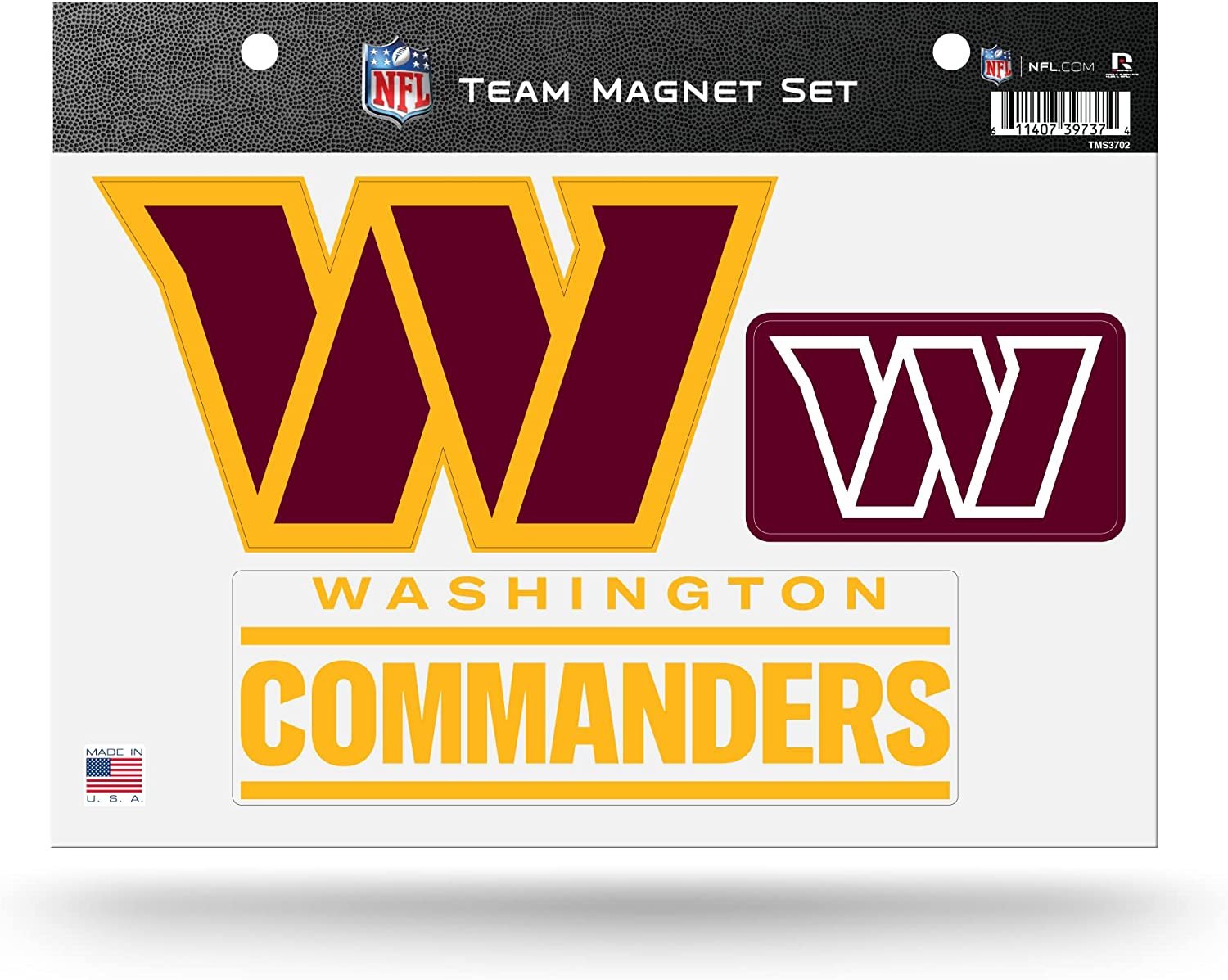Washington Commanders Team Multi Magnet Set, 8.5x11 Inch Sheet, Die Cut, Auto Home