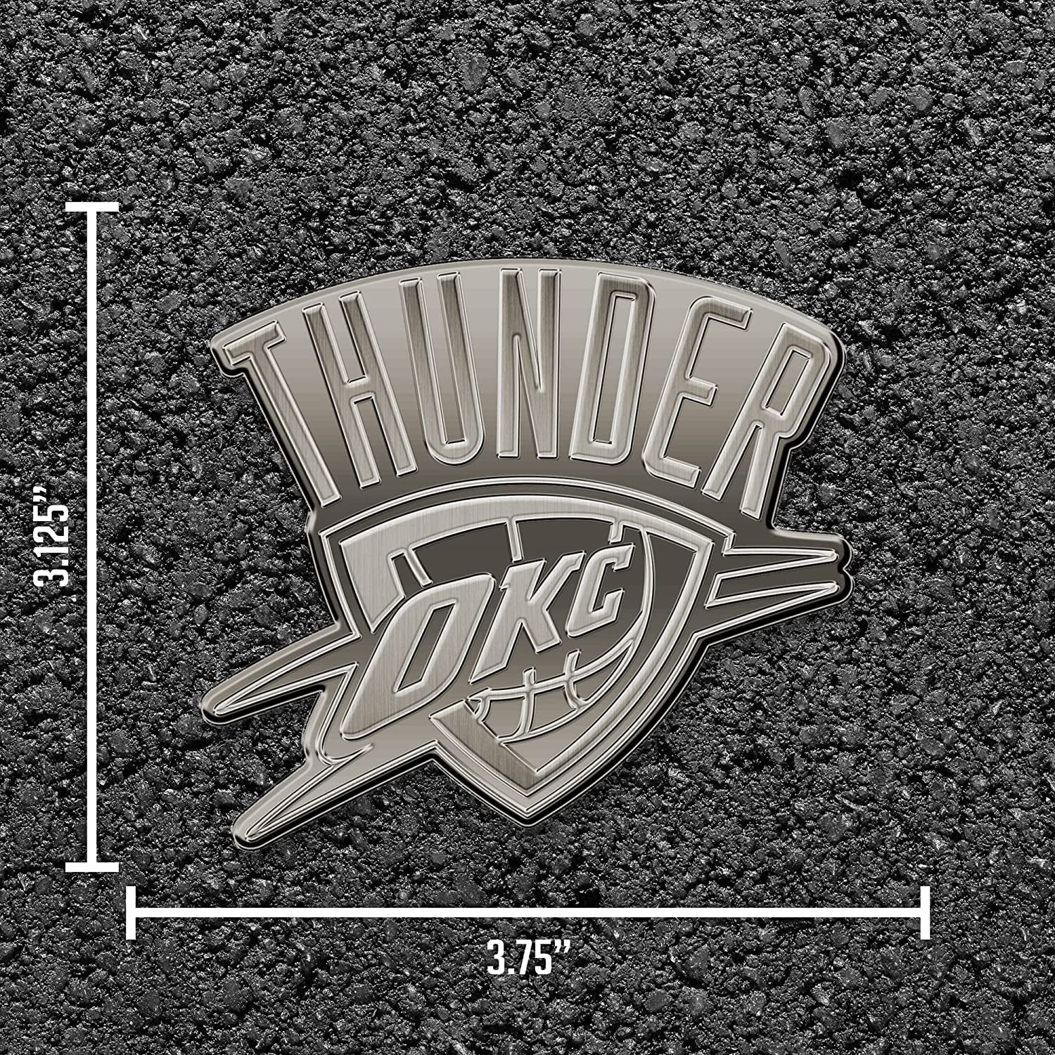 Oklahoma City Thunder Solid Metal Auto Emblem Antique Nickel for Car/Truck/SUV