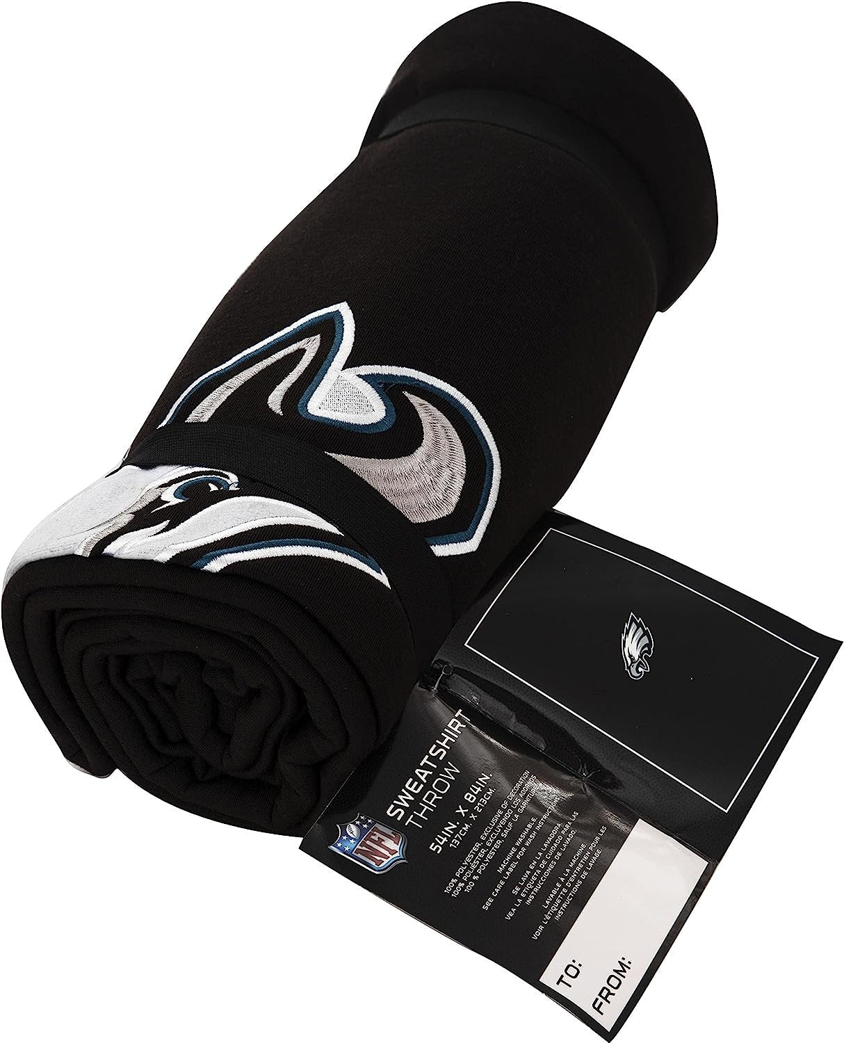 Philadelphia Eagles Throw Blanket, Sweatshirt Design, Embroidered Logo, Dominate Style, 54x84 Inch