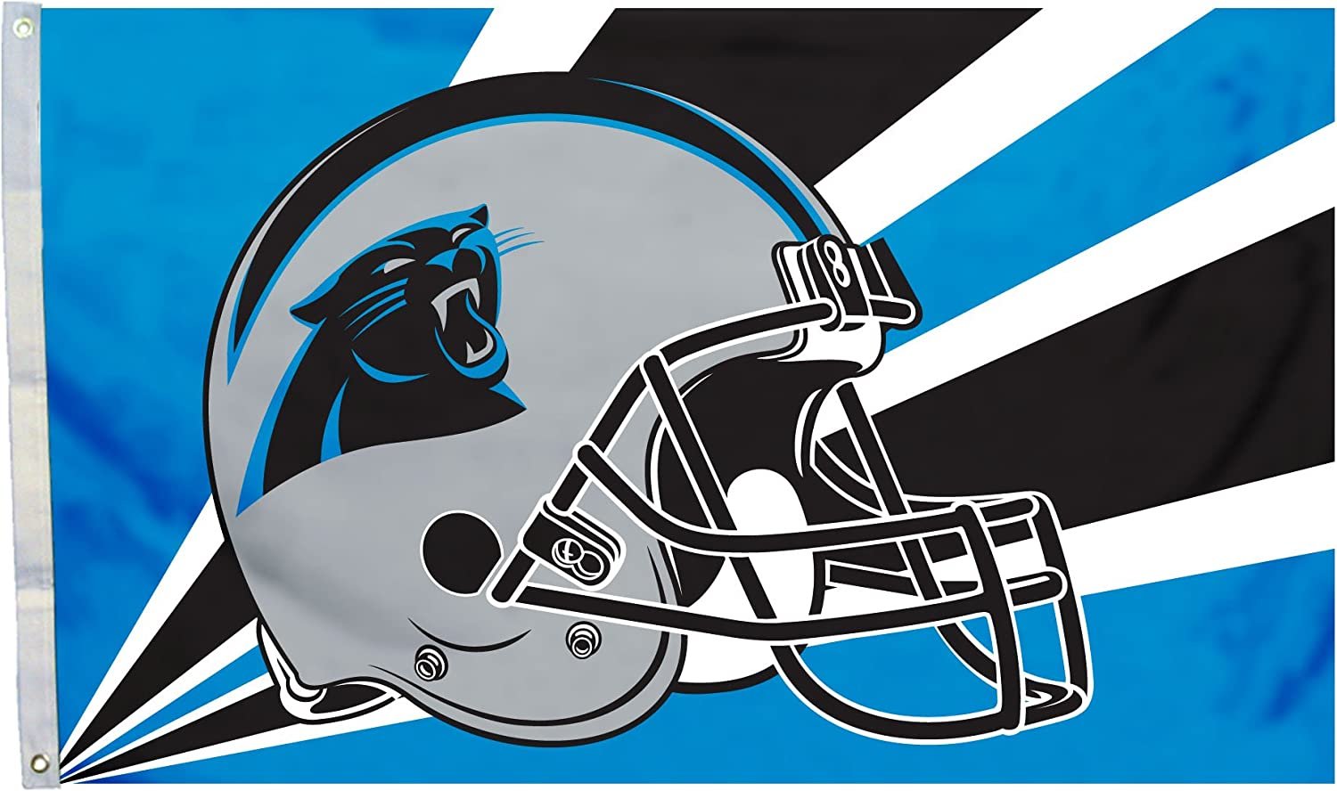 Carolina Panthers 3x5 Foot Flag Banner, Metal Grommets. Outdoor, Single Sided, Helmet Design