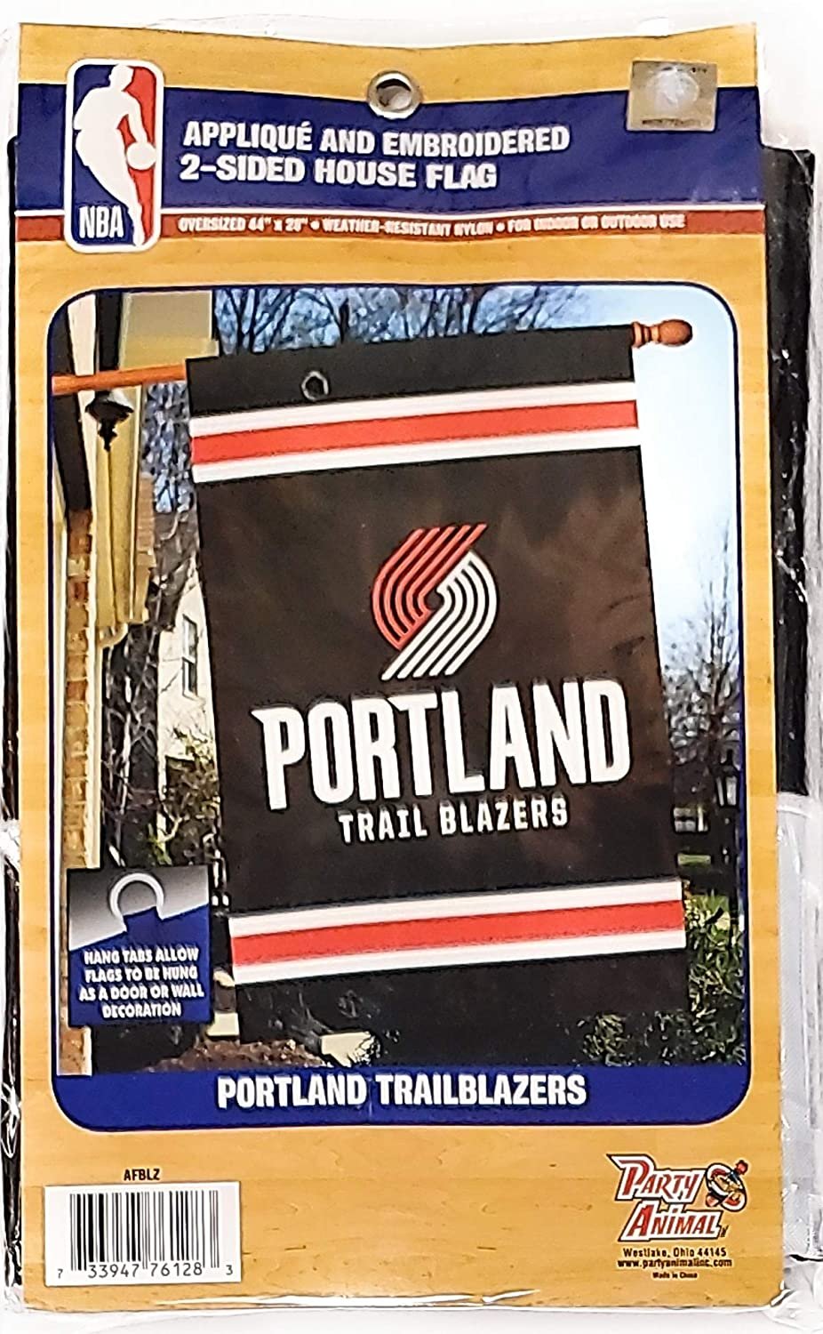 Portland Trail Blazers Premium Double Sided Banner House Flag, Embroidered Applique, 28x44 Inch