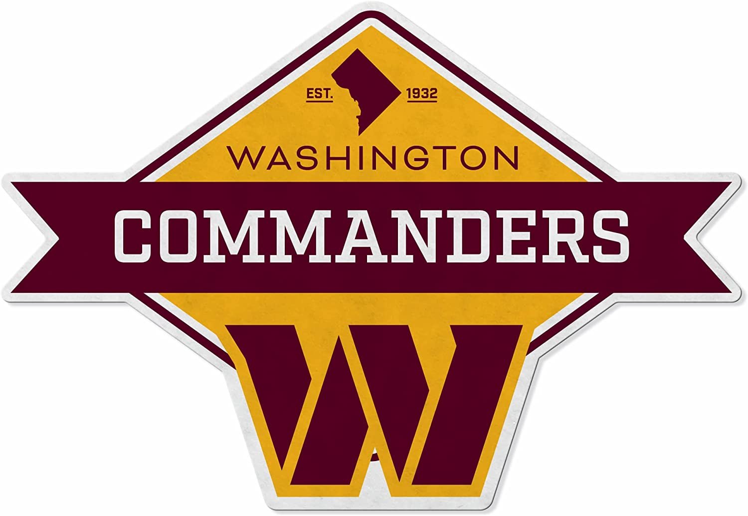 Washington Commanders Diamond Shape Cut Pennant Soft Felt 18 Inch