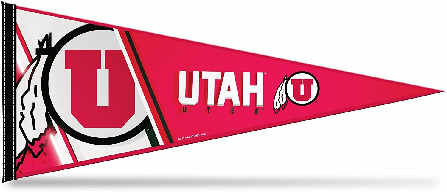 University of Utah Utes Soft Felt Pennant, Primary Design, 12x30 Inch, Easy To Hang