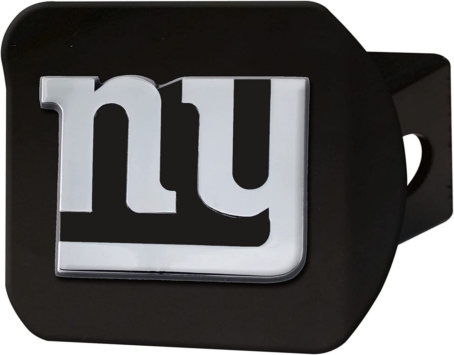 New York Giants Solid Metal Black Hitch Cover with Chrome Metal Emblem 2 Inch Square Type III