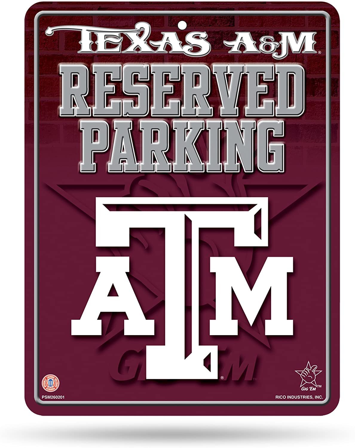 Texas A&M Aggies Metal Parking Sign