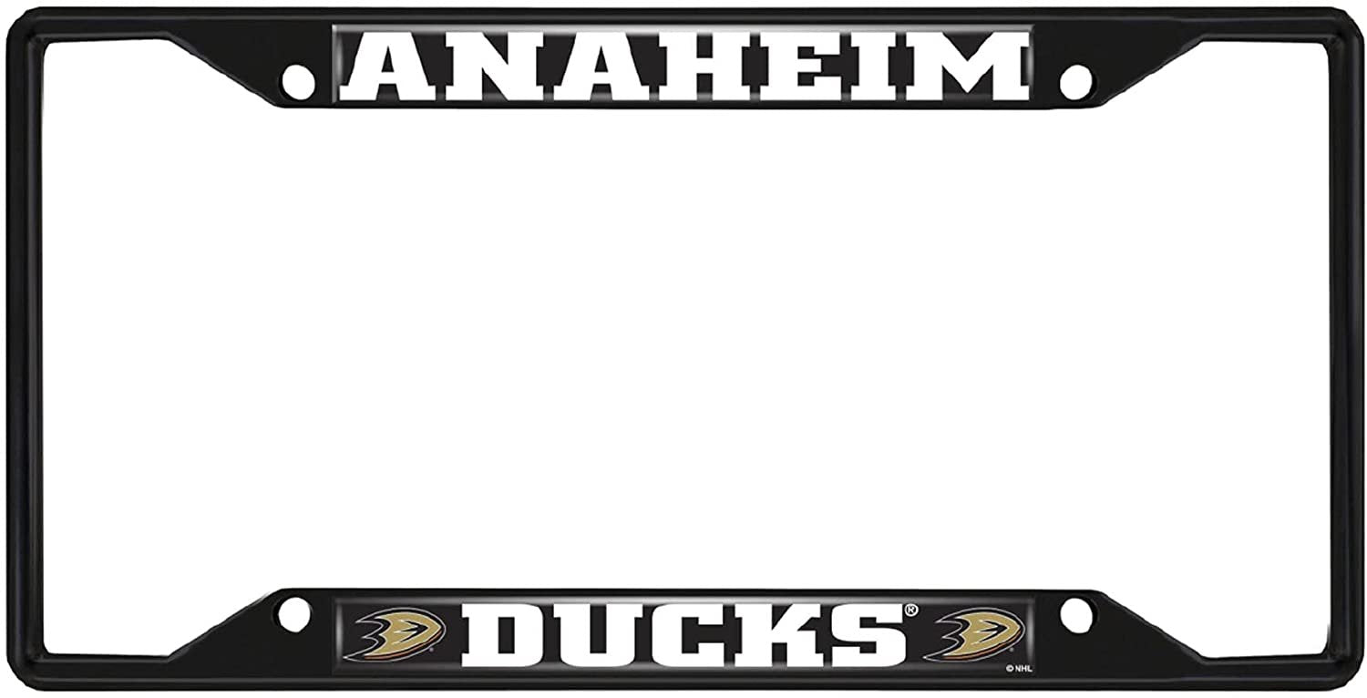 FANMATS 31377 Anaheim Ducks Metal License Plate Frame Black Finish