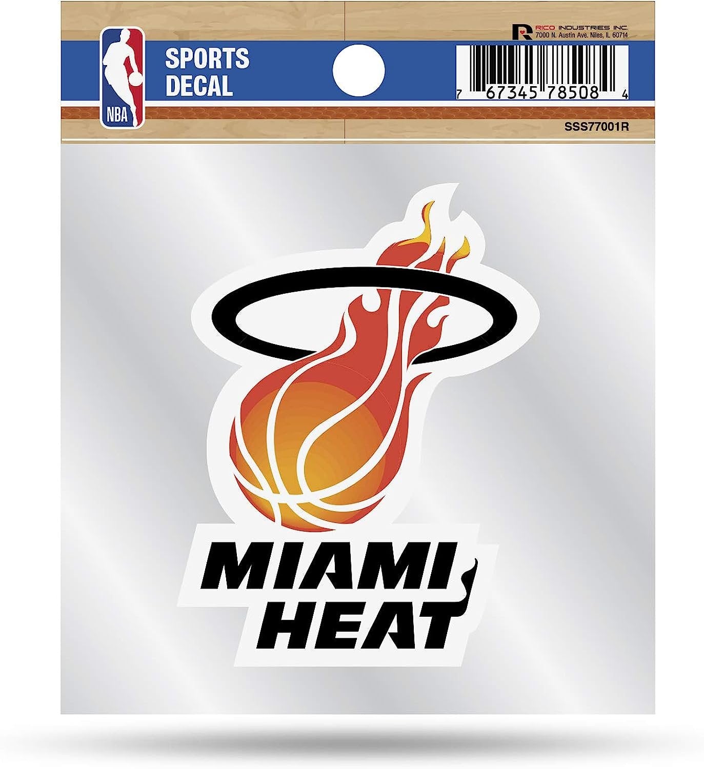 Miami Heat 4x4 Inch Die Cut Decal Sticker, Retro Logo, Clear Backing