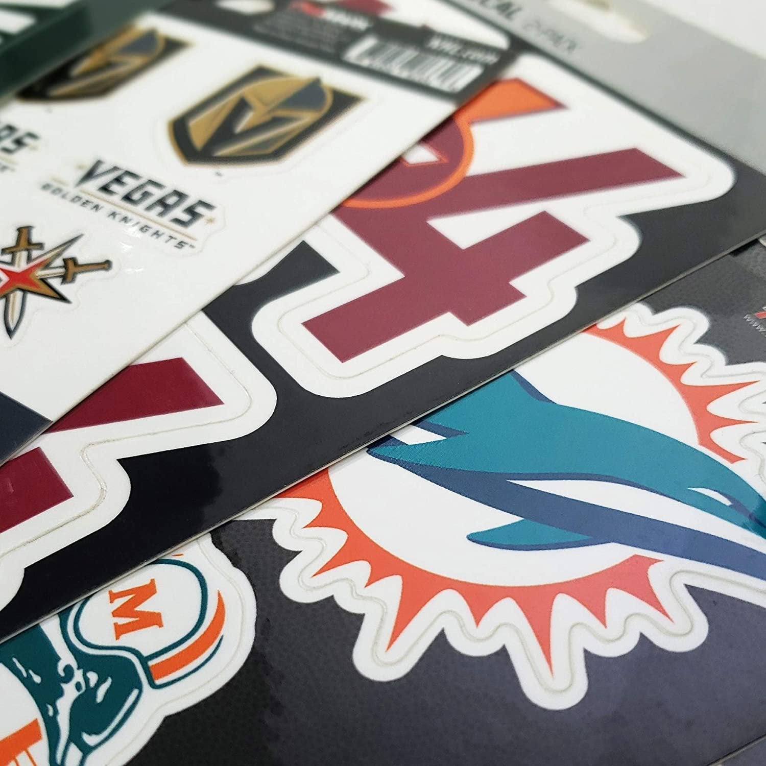 Miami Dolphins 6-Piece Decal Sticker Set, Vintage Retro Logo, 5x6 Inch Sheet, Gift for football fans for any hard surfaces around home, automotive, personal items