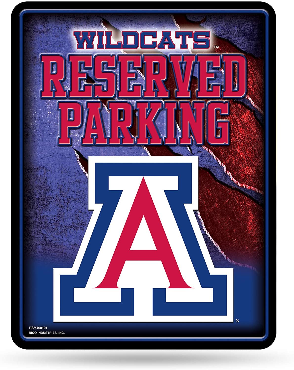 NCAA Arizona Wildcats 8-inch by 11-inch Metal Parking Sign Décor