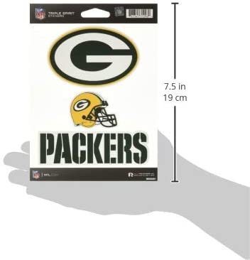 NFL Rico Industries Die Cut 3-Piece Triple Spirit Sticker Sheet, Green Bay Packers