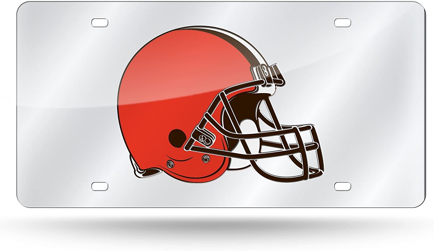 Cleveland Browns Premium Laser Cut Tag License Plate, Mirrored Acrylic Inlaid, 12x6 Inch