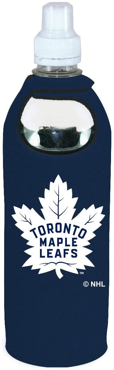 Toronto Maple Leafs 1/2 Liter Water Bottle Neoprene Beverage Insulator Holder Cooler with Clip Hockey