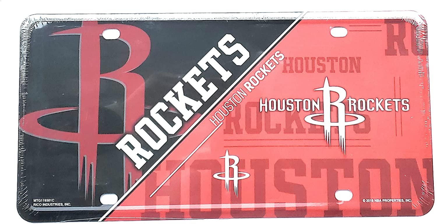 Houston Rockets Metal Tag License Plate Novelty 6x12 Inch Split Design