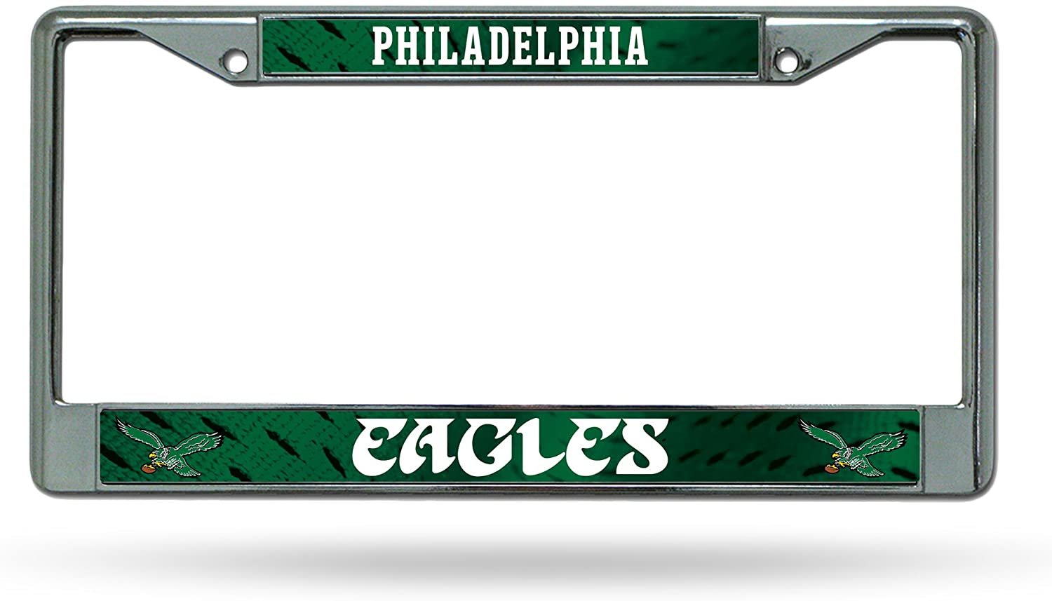 Philadelphia Eagles Retro Logo Premium Metal License Plate Frame Chrome Tag Cover, 12x6 Inch