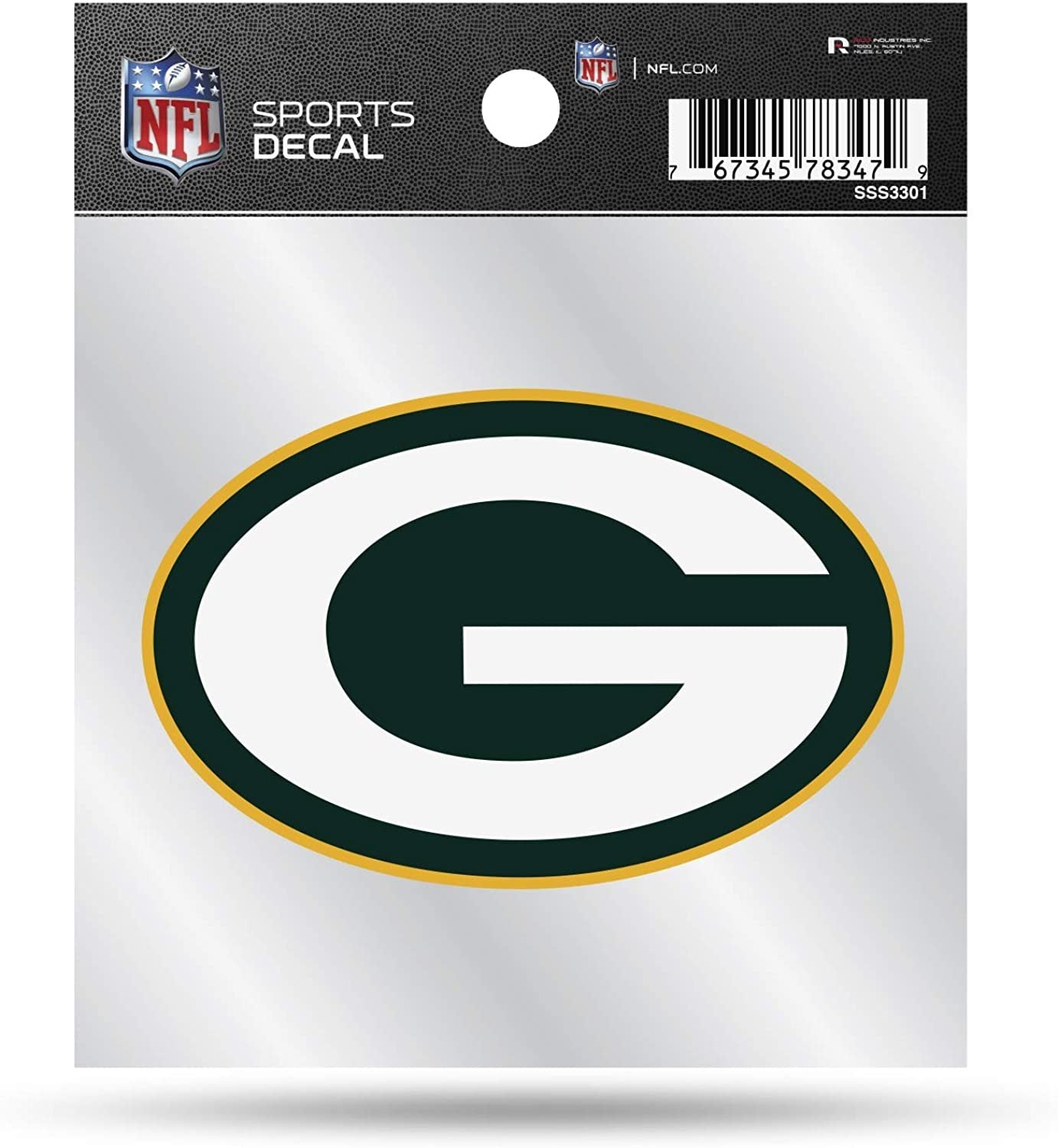 Green Bay Packers Sticker Decal 4x4 Inch Clear Backing Auto Home