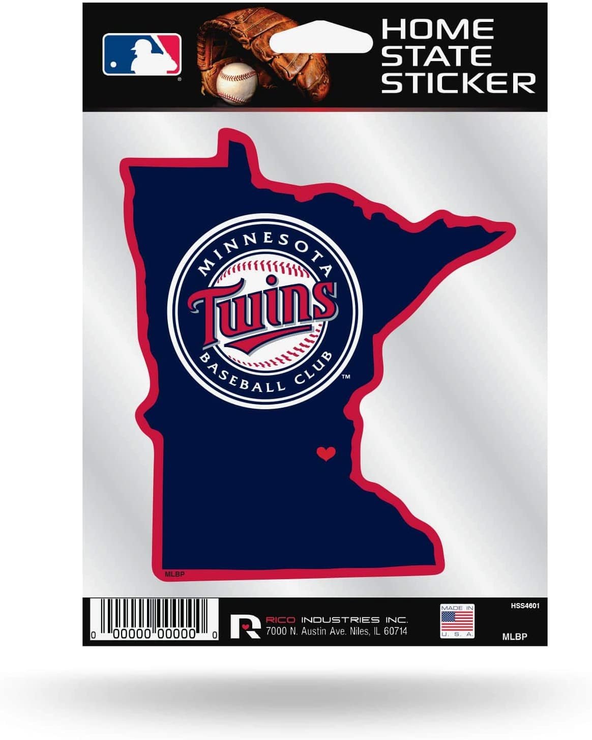 Minnesota Twins 5 Inch Sticker Decal, Home State Design, Flat Vinyl, Full Adhesive Backing