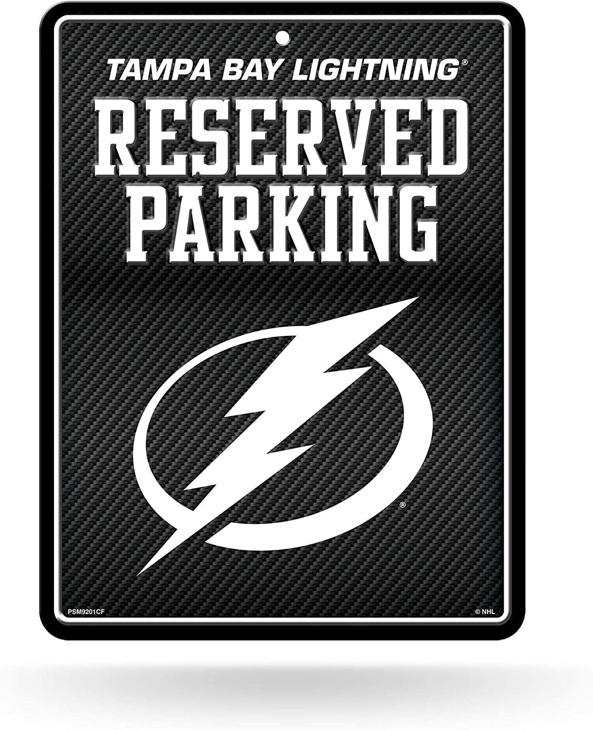 Tampa Bay Lightning Metal Parking Novelty Wall Sign 8.5 x 11 Inch Carbon Fiber Design