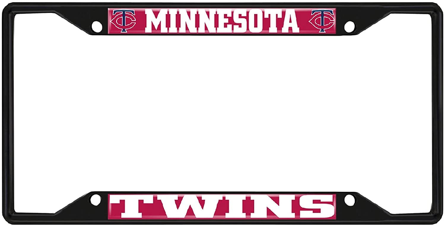 Fanmats MLB Minnesota Twins Black Metal License Plate Frame