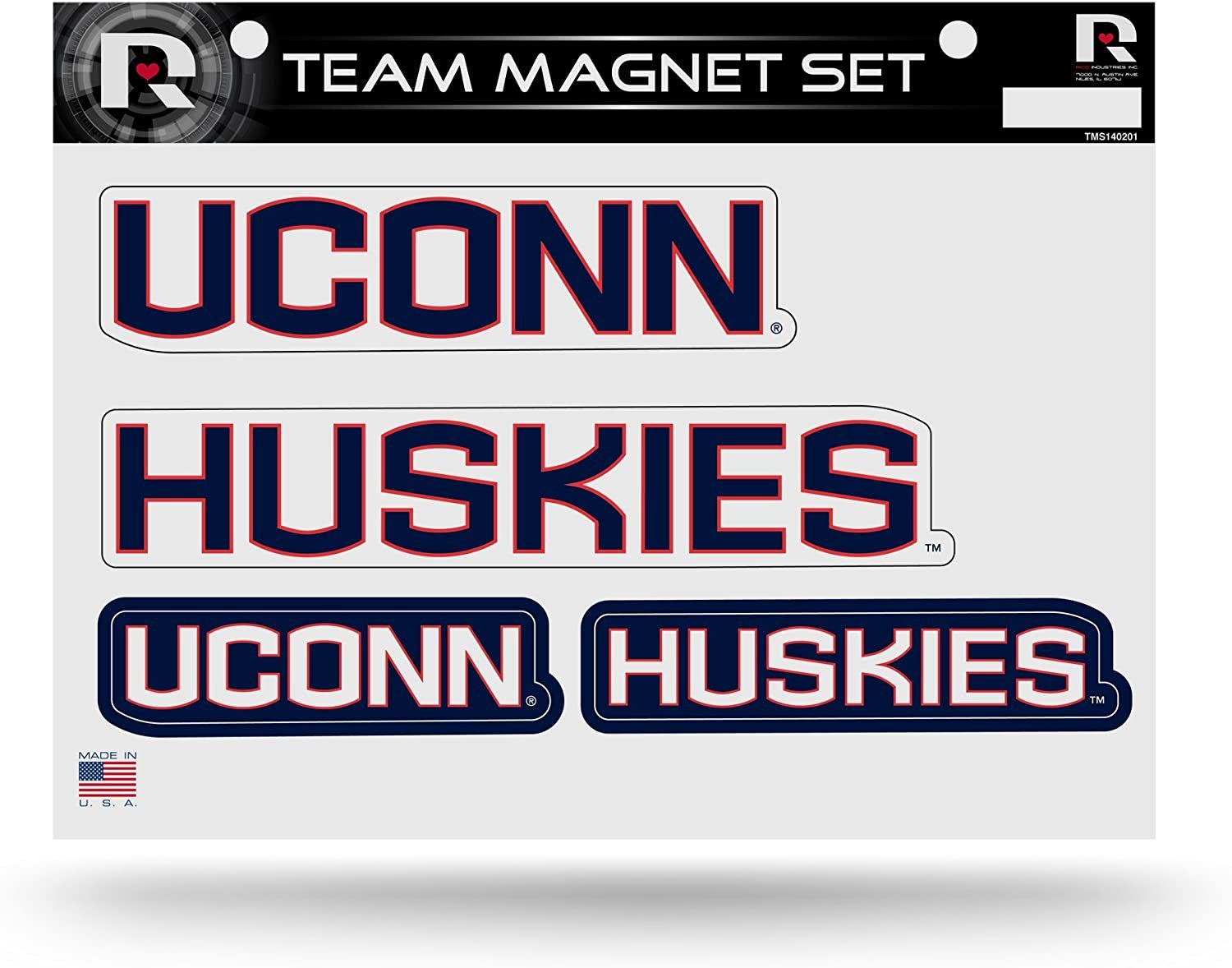 University of Connecticut Huskies UCONN Multi Magnet Sheet Shape Cut 8x11 Inch