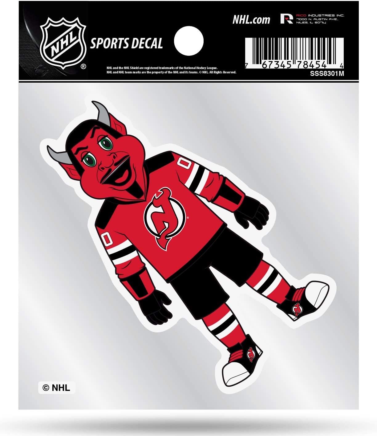 New Jersey Devils 4x4 Decal Sticker Mascot Logo Premium with Clear Backing Flat Vinyl Auto Home Hockey