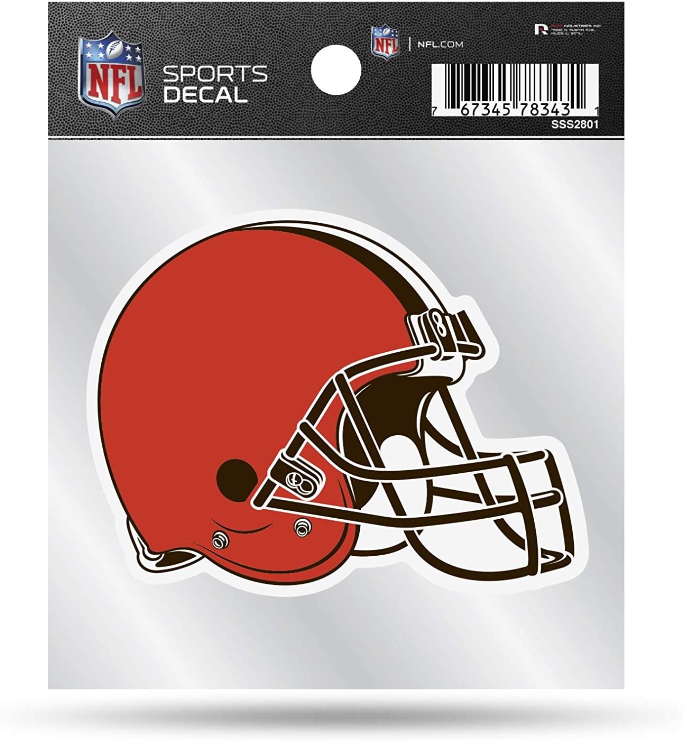 Cleveland Browns 4x4 Inch Die Cut Decal Sticker, Primary Logo, Clear Backing