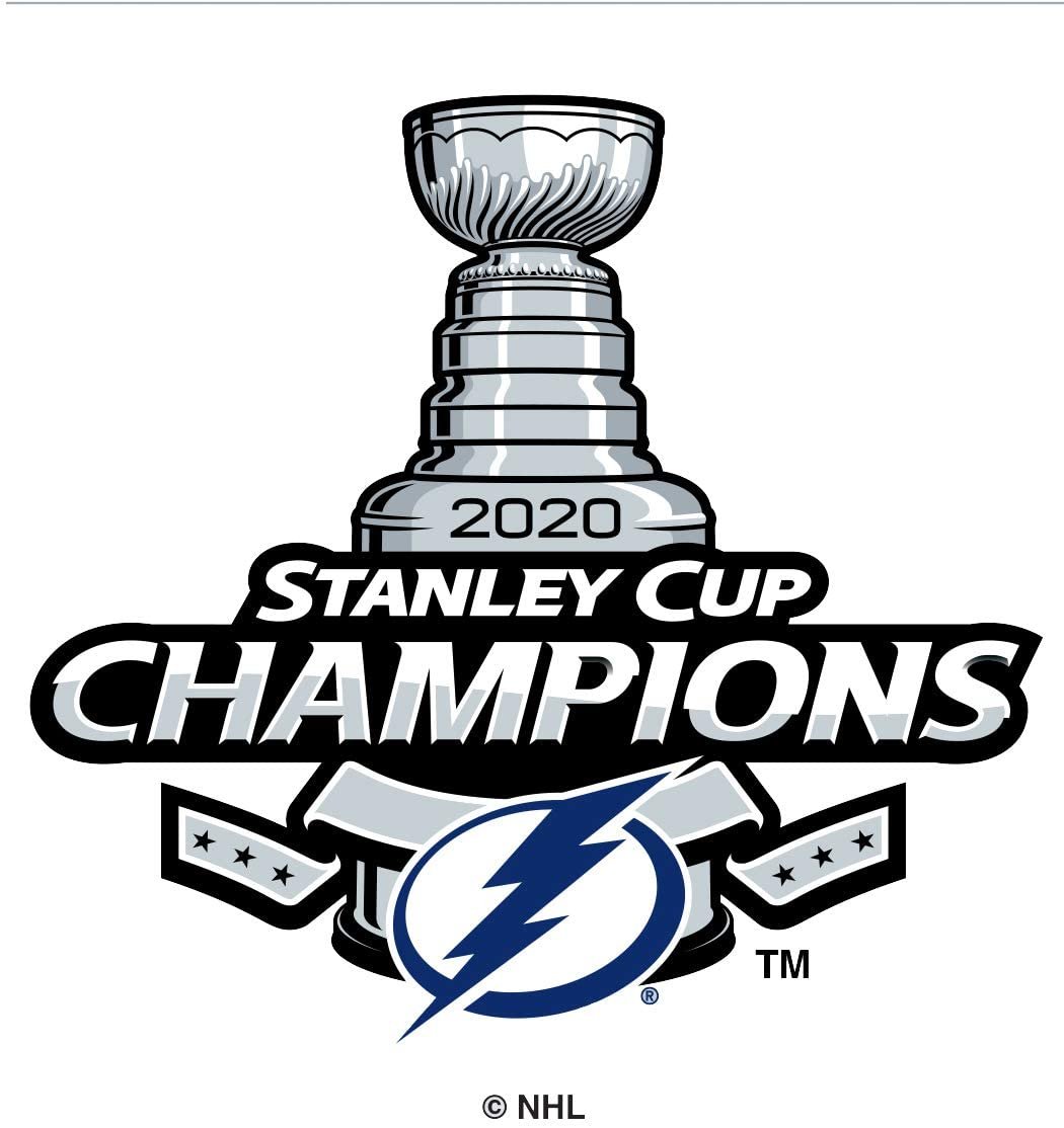 Tampa Bay Lightning 2020 Champions 2-Piece Double Up Die Cut Sticker Decal Sheet, 4x8 Inch