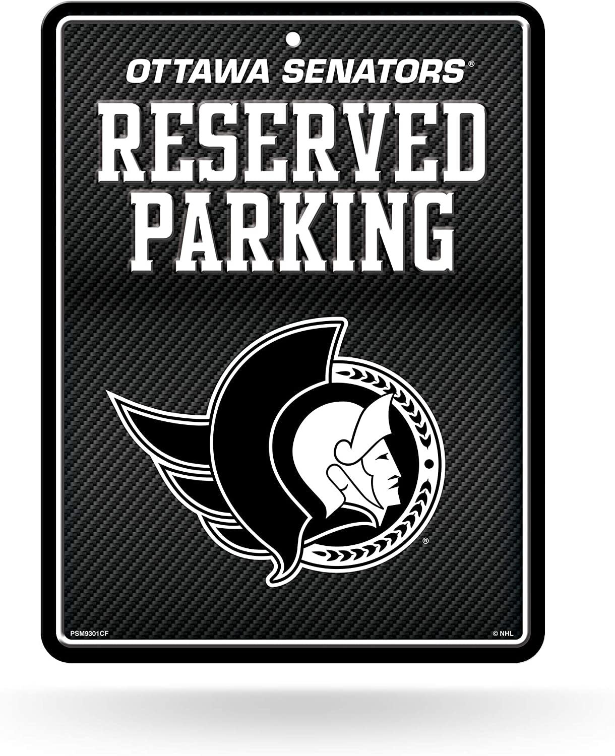 Ottawa Senators Metal Parking Novelty Wall Sign 8.5 x 11 Inch Carbon Fiber Design