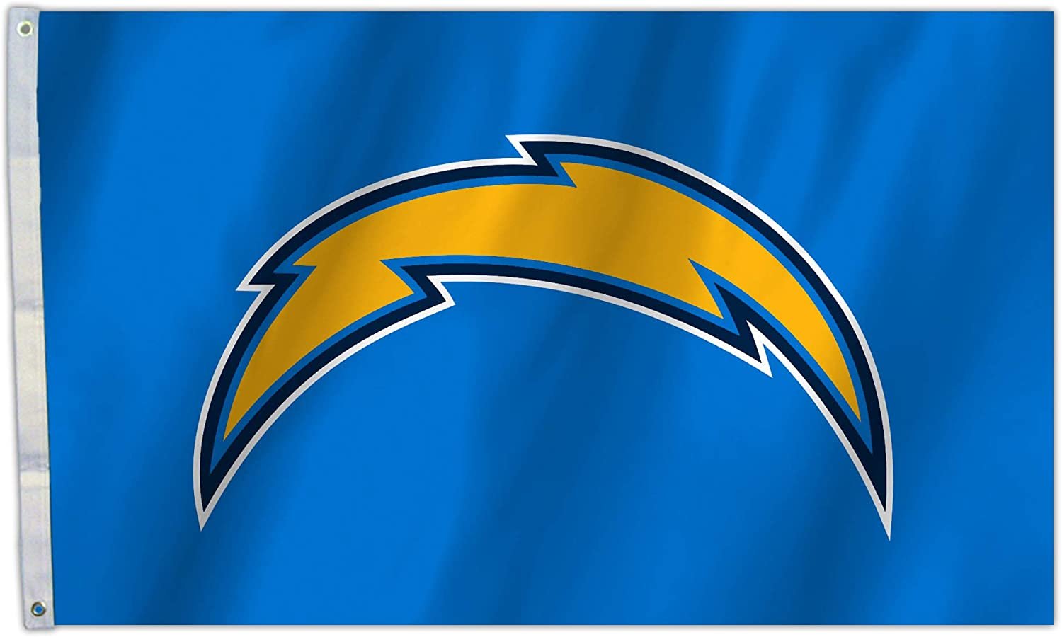 Los Angeles Chargers Premium 3x5 Feet Flag Banner, Powder Blue Design, Metal Grommets, Outdoor Use, Single Sided