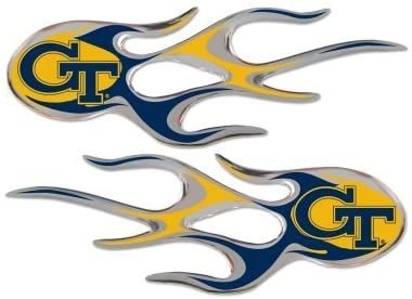 Georgia Tech Yellow Jackets 2-pack Flames Flame Auto Decal University of