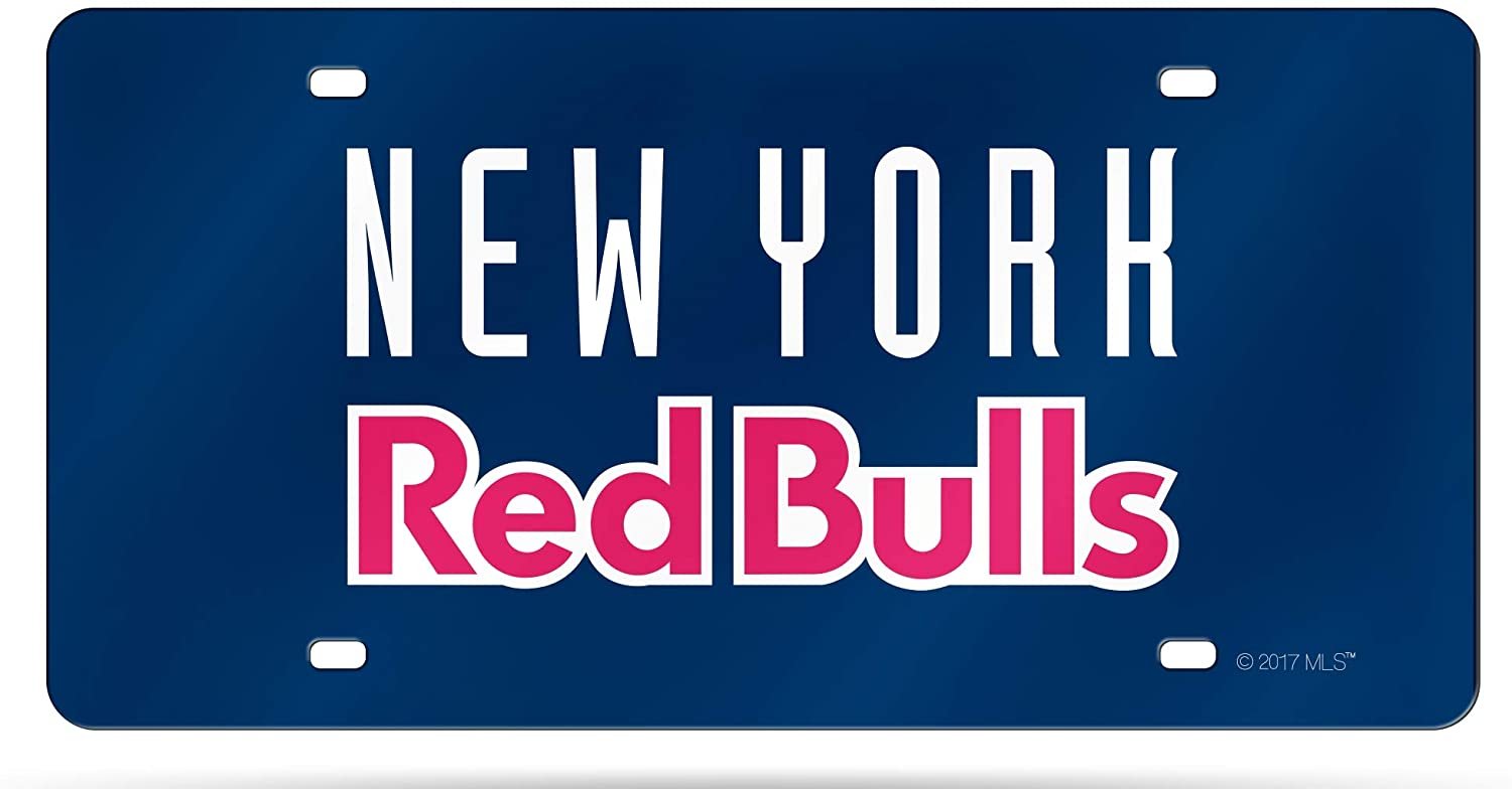 New York Red Bulls MLS Premium Laser Cut Tag License Plate, Mirrored Acrylic Inlaid, 6x12 Inch