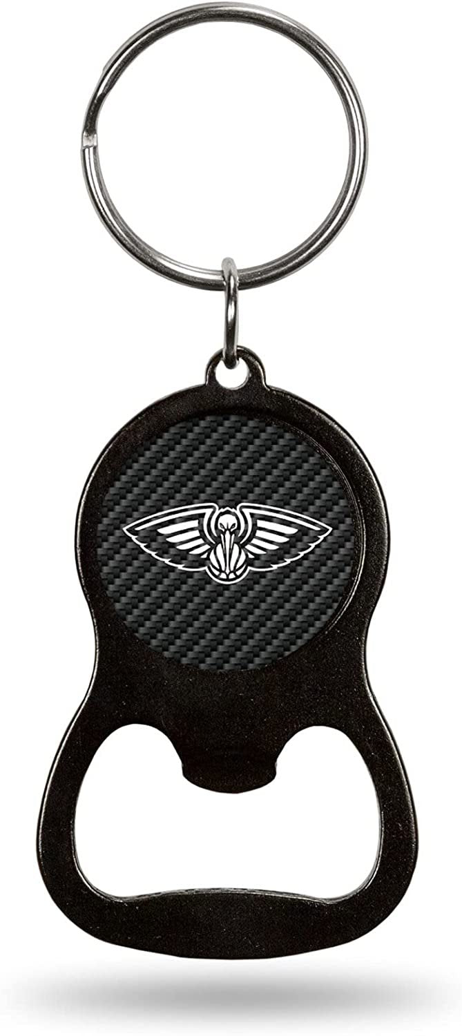 New Orleans Pelicans Keychain Bottle Opener Carbon Fiber Design Metal Basketball