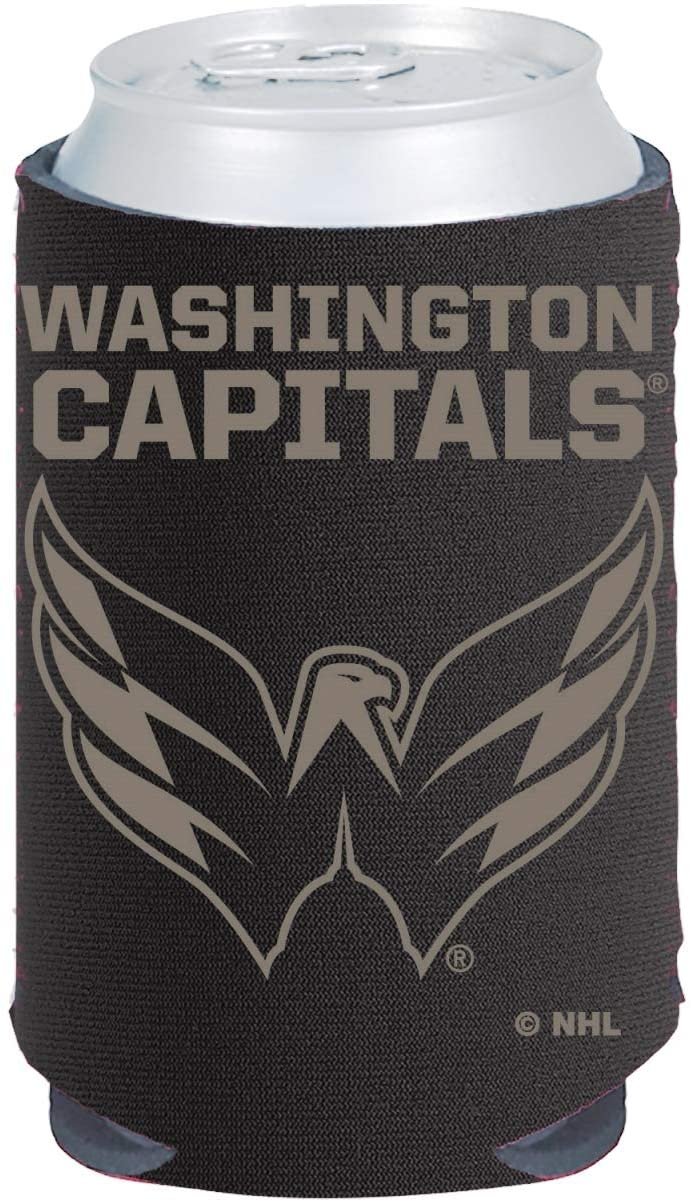 Washington Capitals 2-Pack CAN Tonal Black Logo Beverage Insulator Neoprene Holder Cooler Coolie Hockey