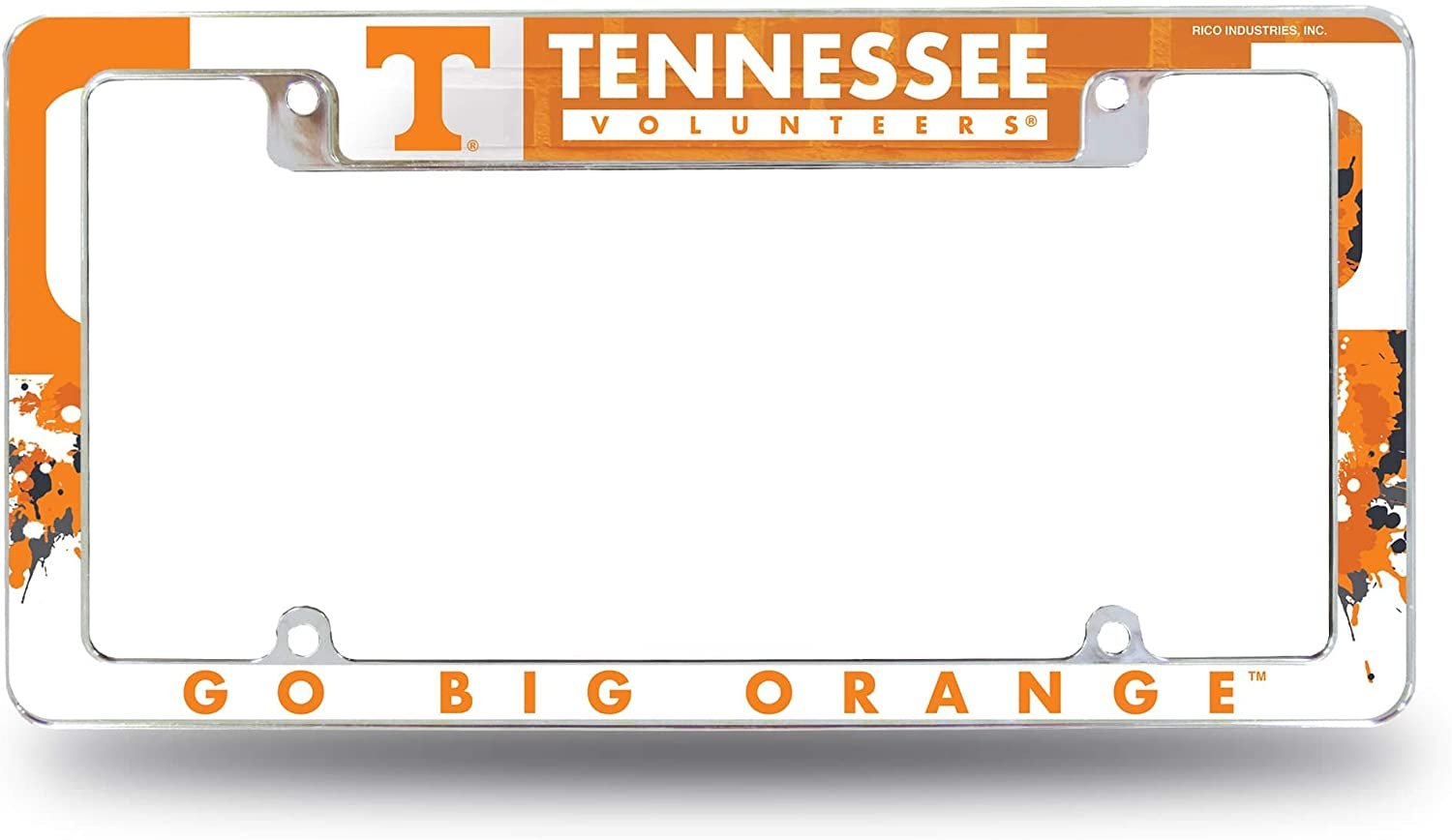 Tennessee Volunteers Metal License Plate Frame Tag Cover All Over Design University of