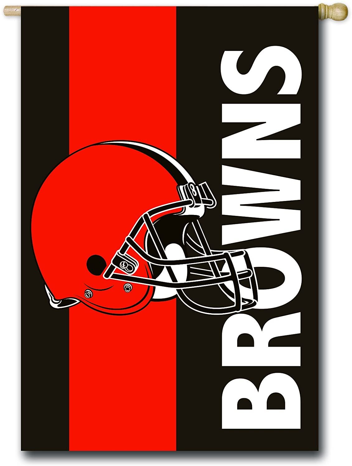 Cleveland Browns Premium Double Sided Banner House Flag, Embellished Applique, 28x44 Inch