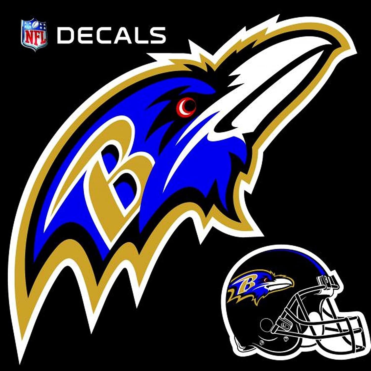 Baltimore Ravens 8" LOGO Decal with BONUS DECAL Flat Vinyl Reusable Repositionable Auto Home Football