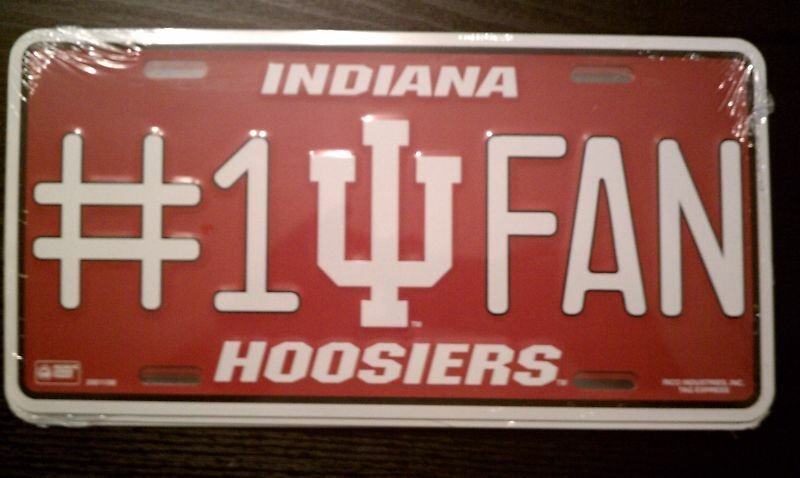 Indiana Hoosiers #1 Fan Metal Tag License Plate 200115 Basketball University of