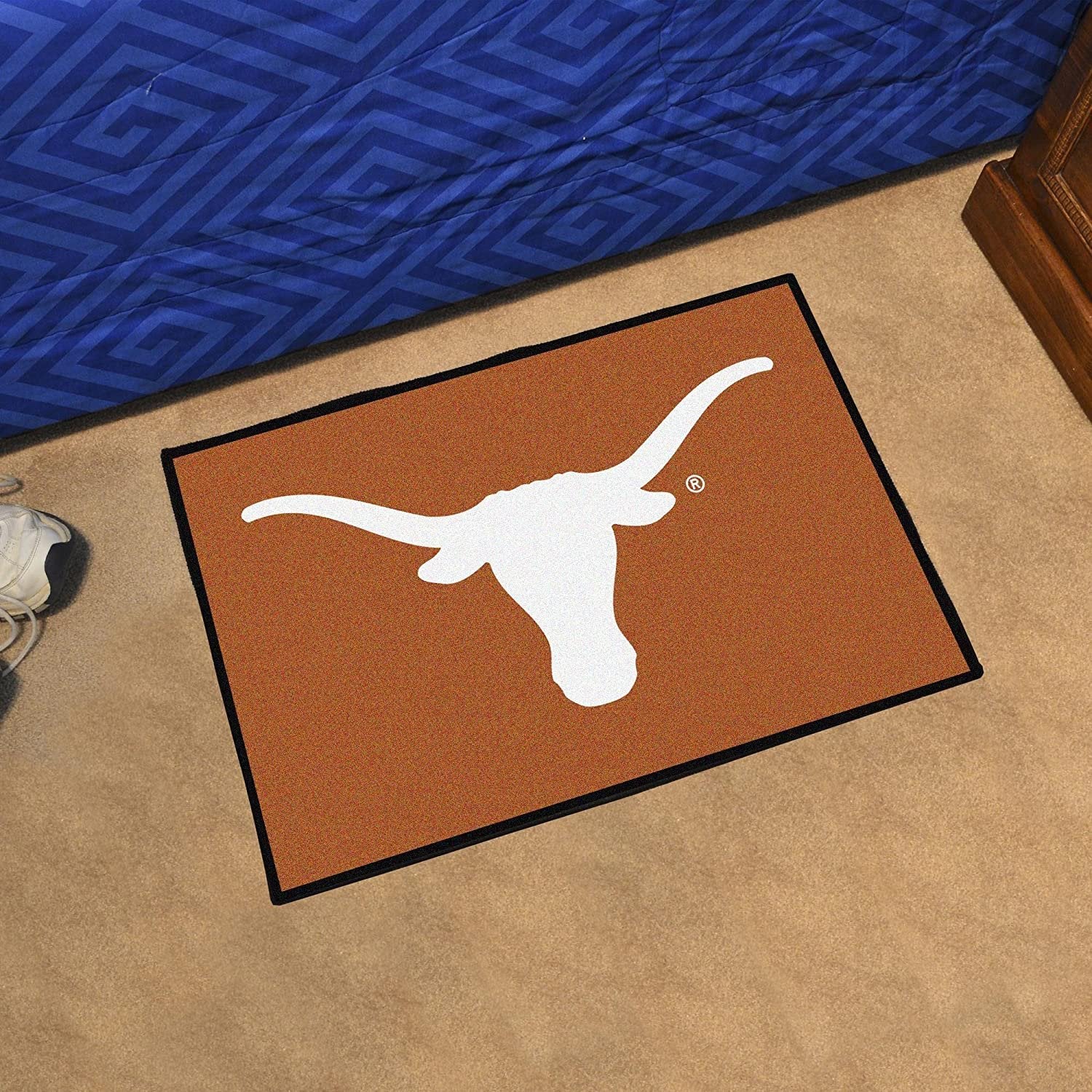 University of Texas Longhorns Floor Mat Area Rug, 20x30 Inch, Nylon, Anti-Skid Backing