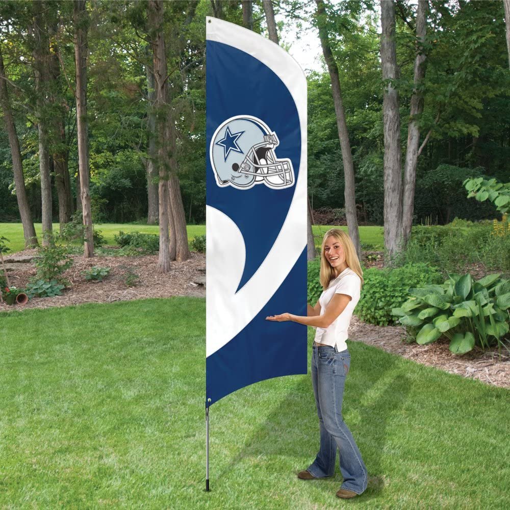Dallas Cowboys Tall Team Flag Tailgating Flag Kit 8.5 x 2.5 feet with Pole