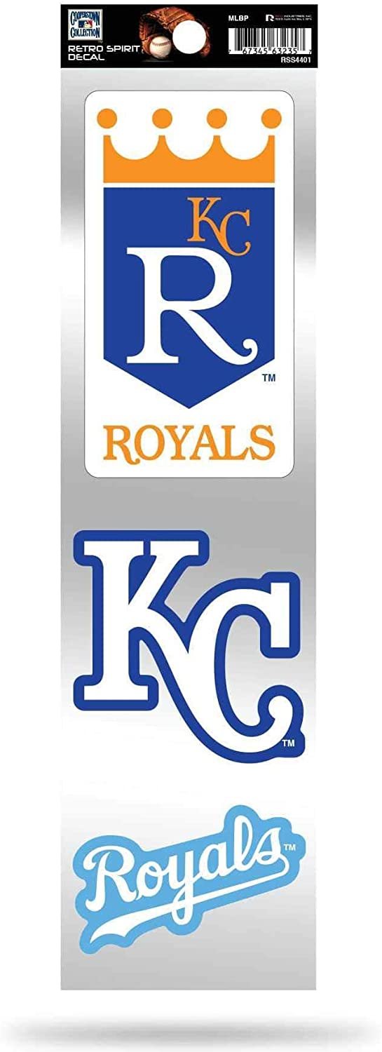 Kansas City Royals Triple Retro Throwback Spirit Decals Flat Vinyl Auto Home Sticker Sheet Baseball